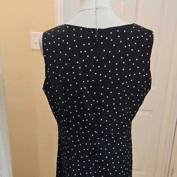 Studio I Sleeveless Black Maxi Dress with White Dots Size 10 - Picture 5 of 8